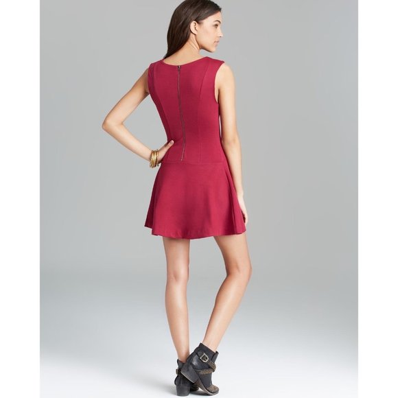 FREE PEOPLE CHA CHA MAGENTA SKATER MINI DRESS - Picture 2 of 6